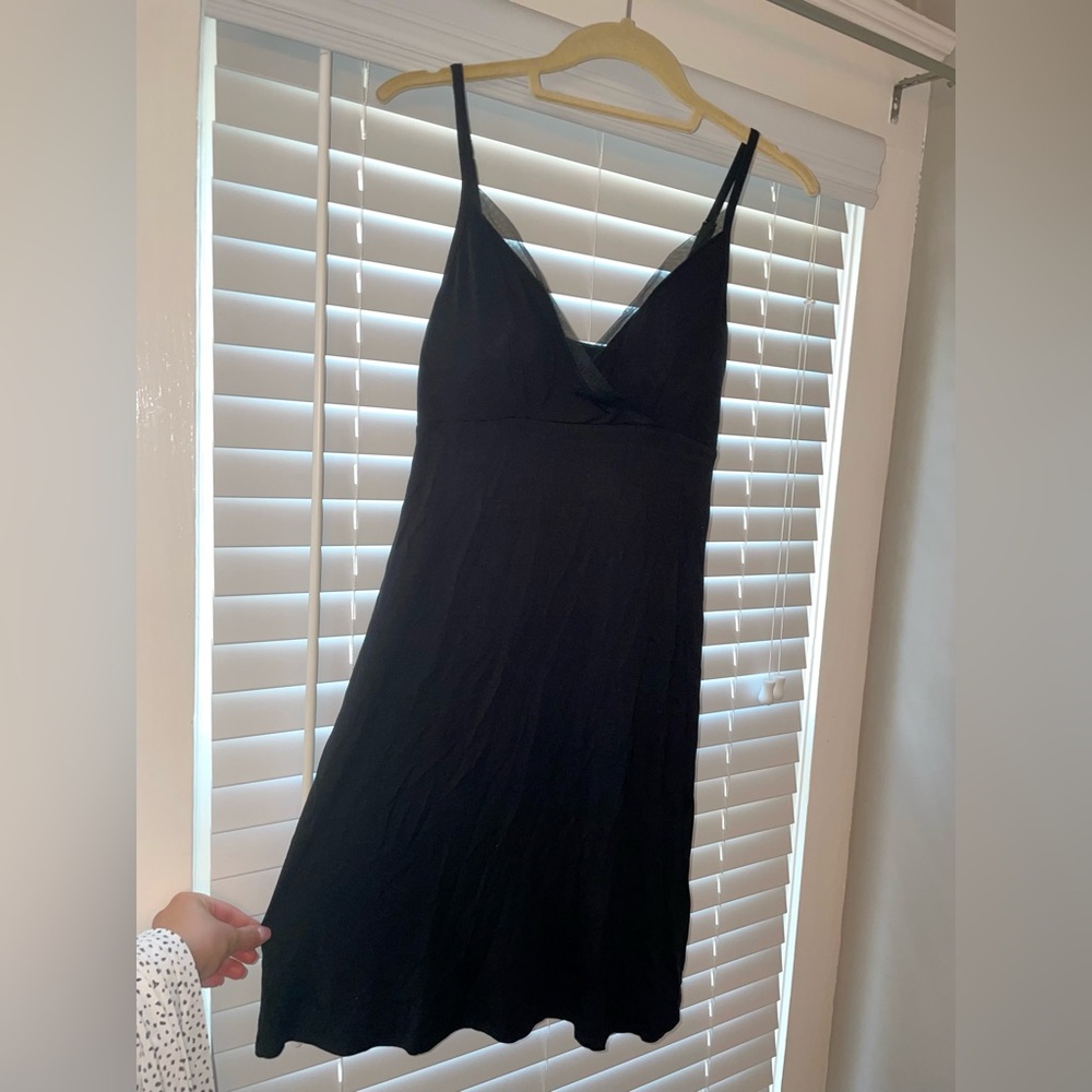 Black Slip Nightgown Lingerie Babydoll Dress